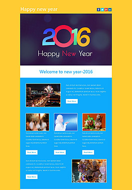 幸福新年主题响应式网页模板