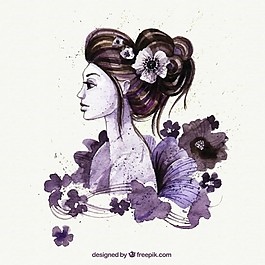 手画东方女人