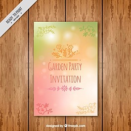 零散散景花园派对卡手绘花朵