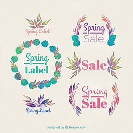 春季销售的自然装饰标签
