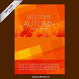 橙色的欢迎秋季海报