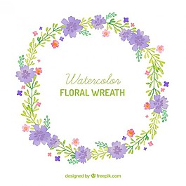 水彩画的花环