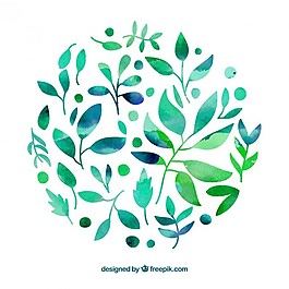 手绘水彩风格的叶子