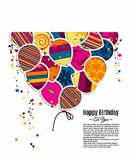 扁平化生日气球海报