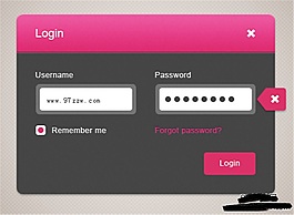漂亮的网页用户登录界面PSD文件下载