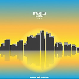 阳光明媚的加利福尼亚洛杉矶城市景观