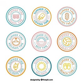 简约的夏天徽章