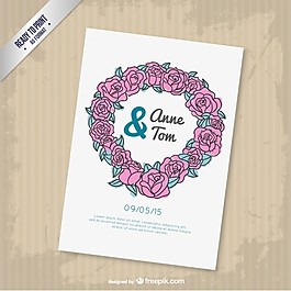 CMYK花艺婚礼请柬