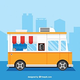 黄色食物的卡车