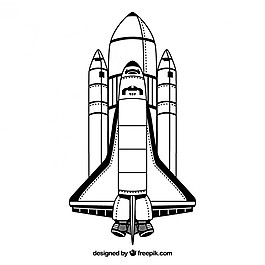 宇宙飞船手绘 素描图片