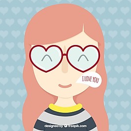 戴眼镜的漂亮女孩