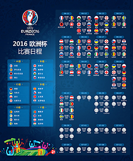 2016欧洲杯赛程图 中文版图片