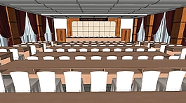 大会堂SU室内模型-