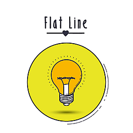 Flat line 灯泡创意图