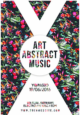 酒吧主题海报之抽象音乐会psd素材下载