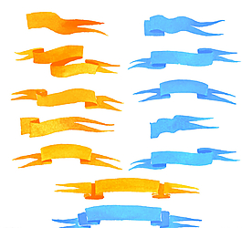 水彩丝带矢量素材图片