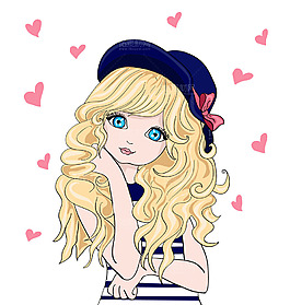 时尚卡通女性设计矢量素材