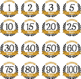 时尚周年庆图标设计矢量素材