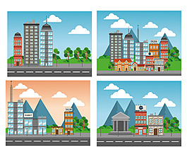 卡通城市建筑