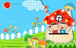 可爱卡通矢量图