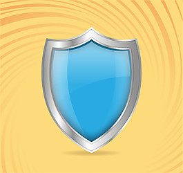 蓝色金属盾牌矢量素材