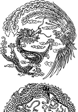 中国风古典龙纹 矢量素材22