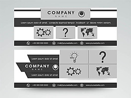 商务灰色创意横幅矢量