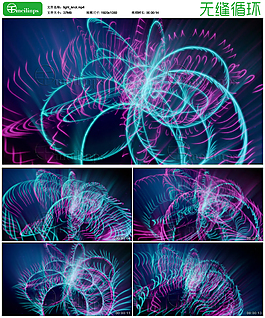 绚丽光线交错缠绕的背景特效 无缝循环