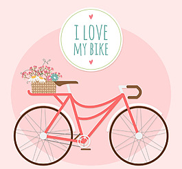 卡通自行车素材