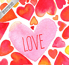 水彩爱心下载