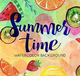 水彩水果背景素材