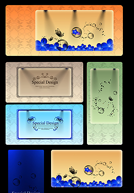 梦幻透明泡泡蝴蝶背景矢量素材