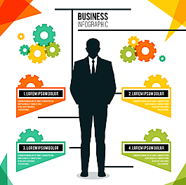 男子剪影商务信息图