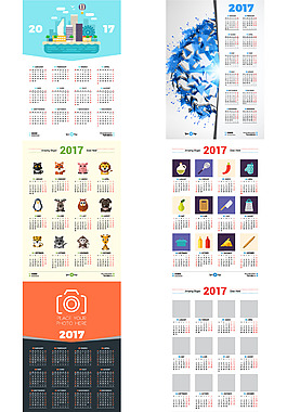 2017年月历图片_2017年月历素材_2017年月历模板免费下载-六图网