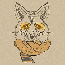 时尚动物 插画矢量图