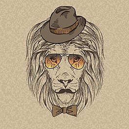 时尚动物 插画矢量图