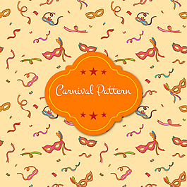 手绘卡通面具背景图案