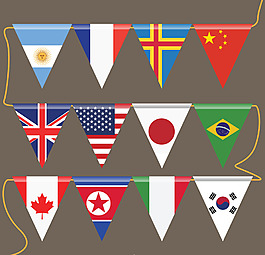 矢量三角旗子素材