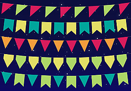 卡通吊旗彩旗素材