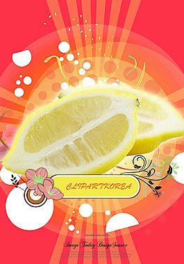 水果插画海报psd素材下载