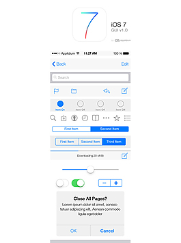 IOS7系统界面PSD分层素材