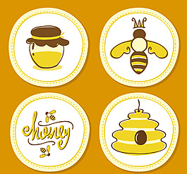 蜂蜜元素图标设计