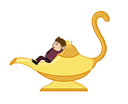 商人睡在魔灯