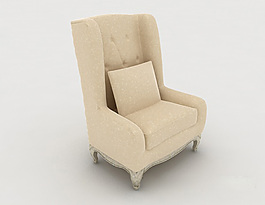 欧式常见单人沙发3d模型下载