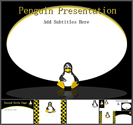Linux企鹅PPT模板免费下载
