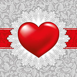 蕾丝心形古典花纹