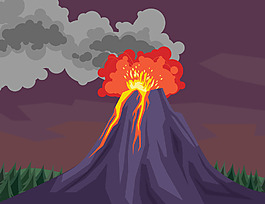 火山喷发动画片图片