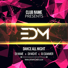 红色炫彩几何个性海报设计矢量素材