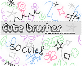 可爱的水彩笔手绘涂鸦PS笔刷