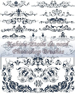 漂亮的贵族式花纹图案、花边纹饰印花PS笔刷素材